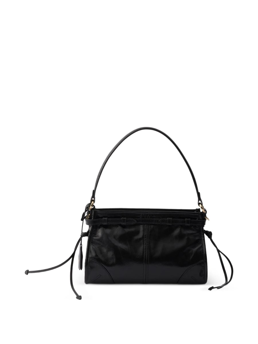 Prada Prada Bonnie Buckled Leather Shoulder Bag, view 4