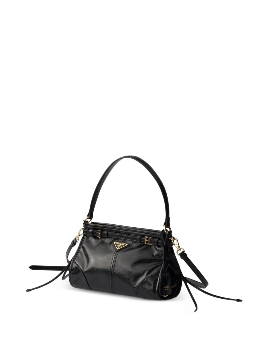 Prada Prada Bonnie Buckled Leather Shoulder Bag, view 5