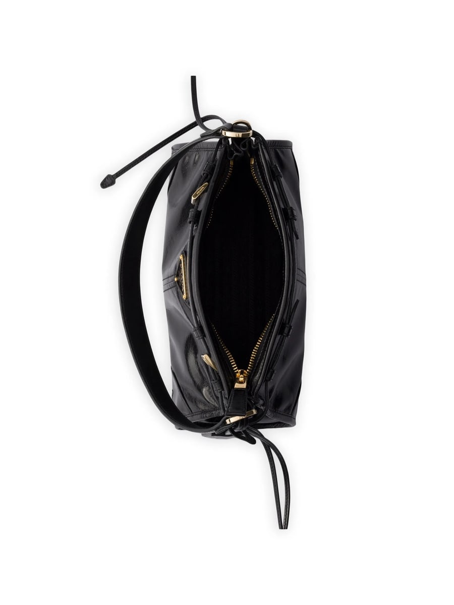 Prada Prada Bonnie Buckled Leather Shoulder Bag, view 6