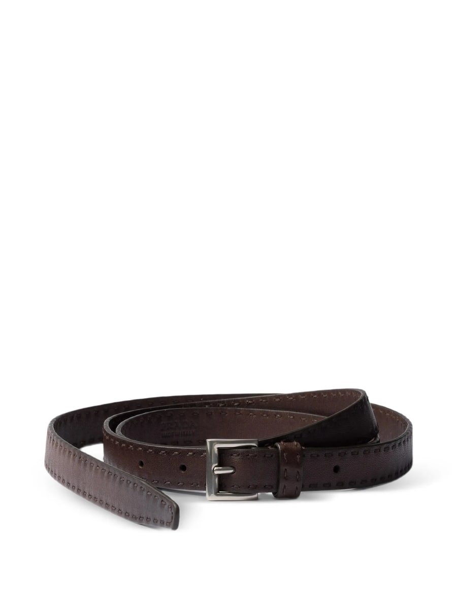 Prada Prada Antiqued Leather Belt