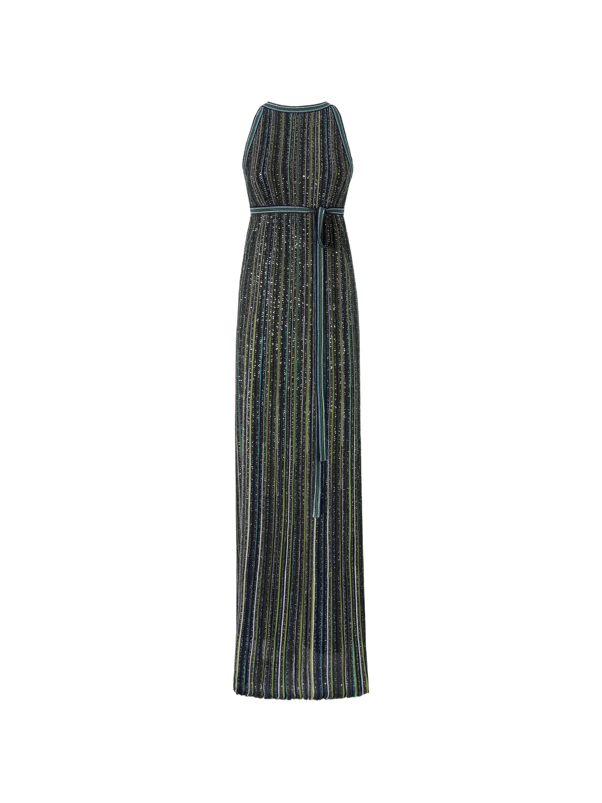 Missoni Missoni Long Striped Knit Dress With Sequins