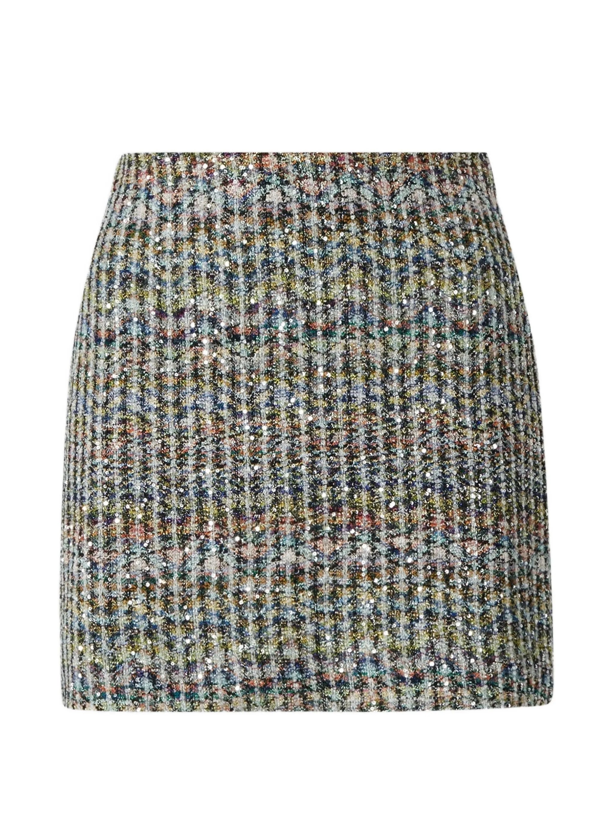Missoni Missoni Chevron Viscose-blend Mini Skirt With Sequins