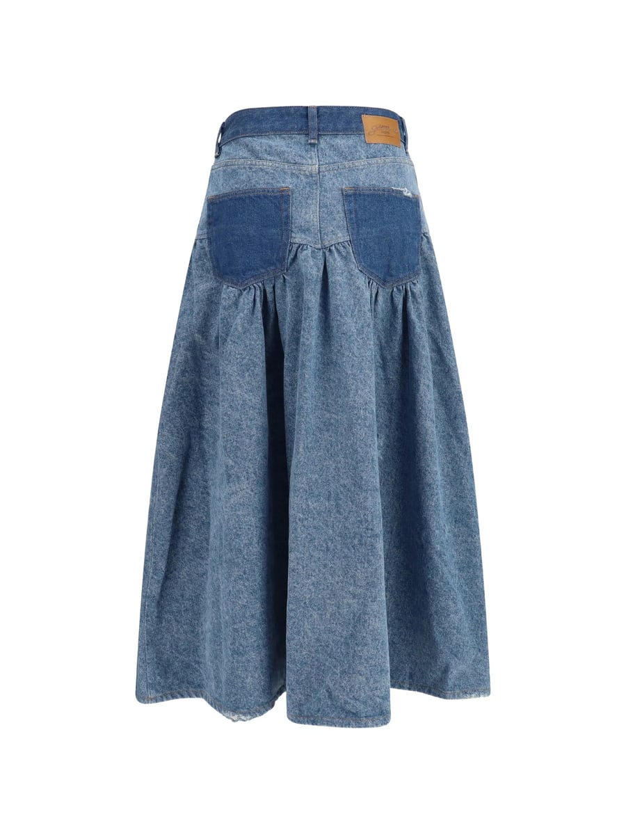 Ganni Ganni Patchwork Denim Skirt, view 3