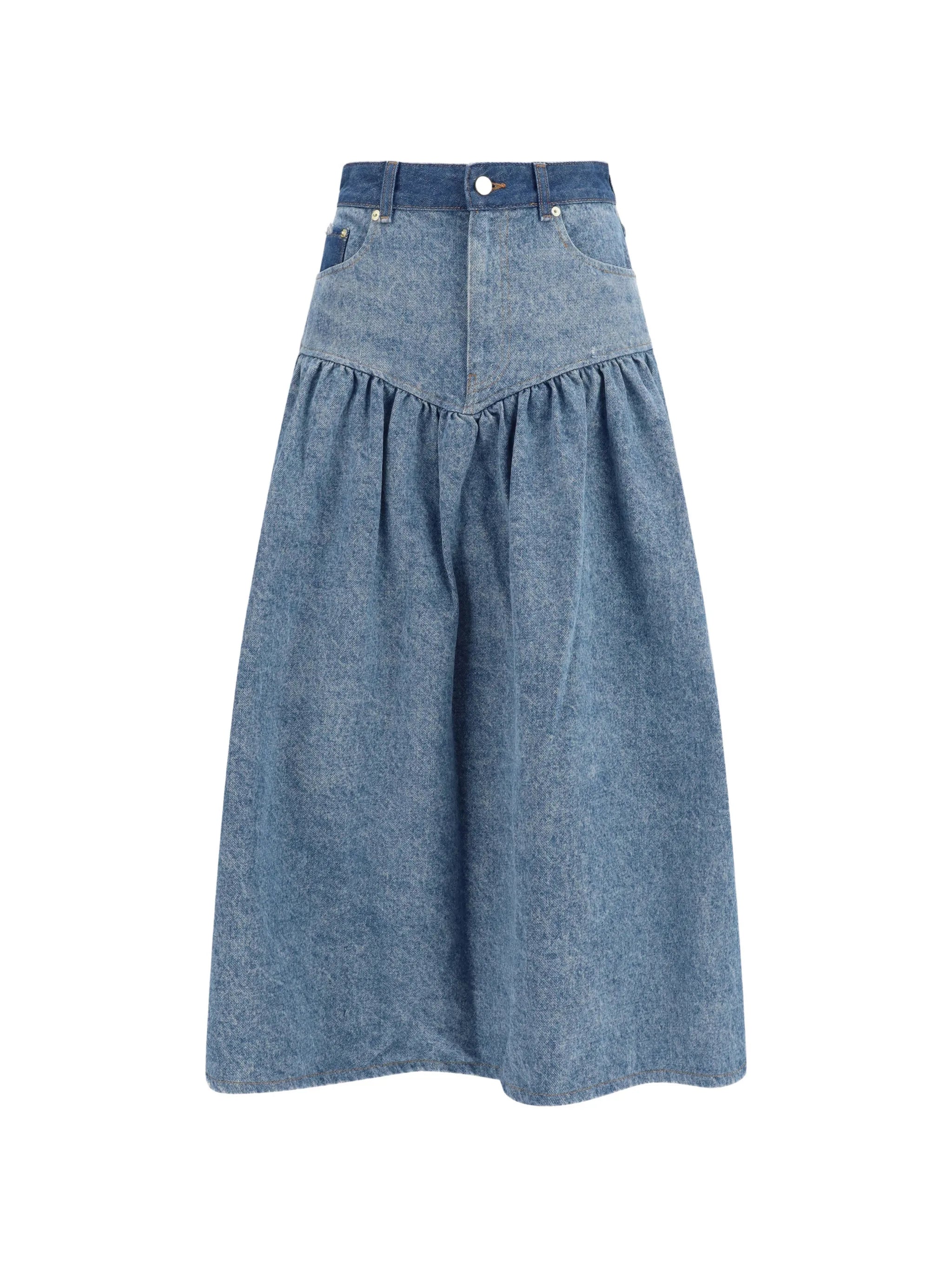 Ganni Ganni Patchwork Denim Skirt