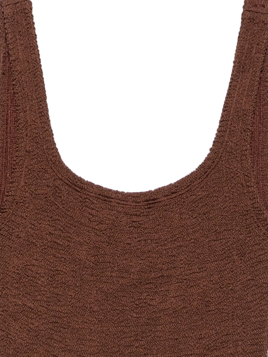 Hunza G Hunza G Crinkle-effect Square-neck Swimsuit, view 2