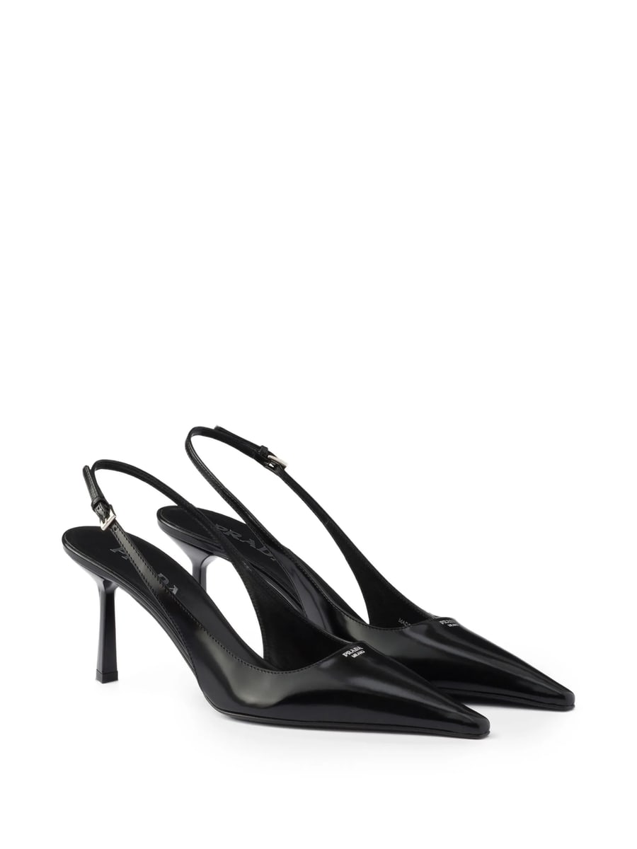 Prada Prada Decollete Slingback Pointed-toe Pumps, view 2