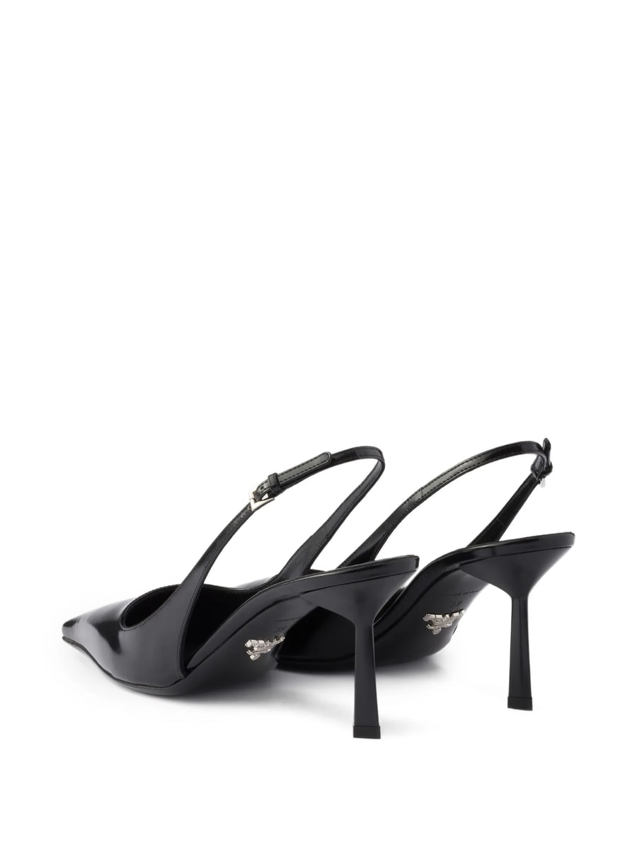 Prada Prada Decollete Slingback Pointed-toe Pumps, view 3