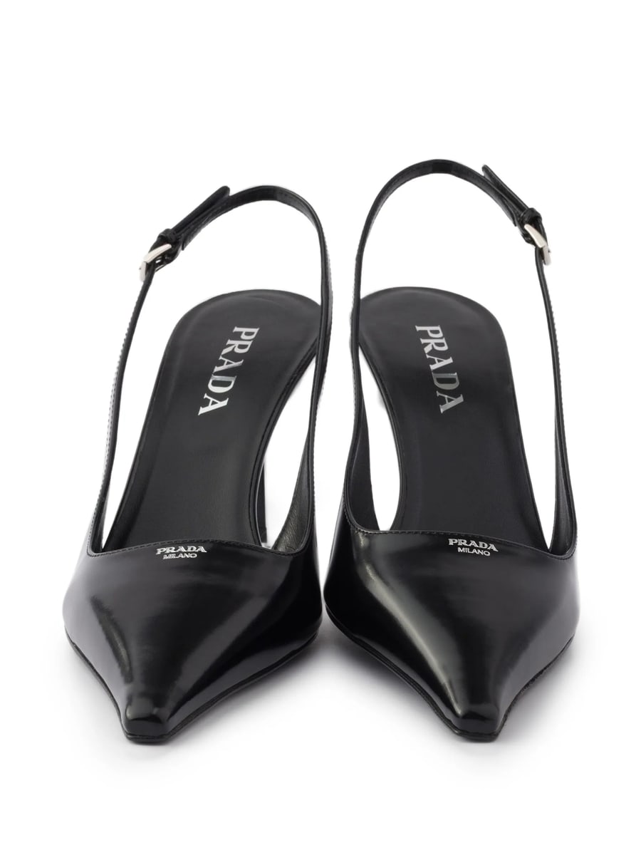 Prada Prada Decollete Slingback Pointed-toe Pumps, view 5
