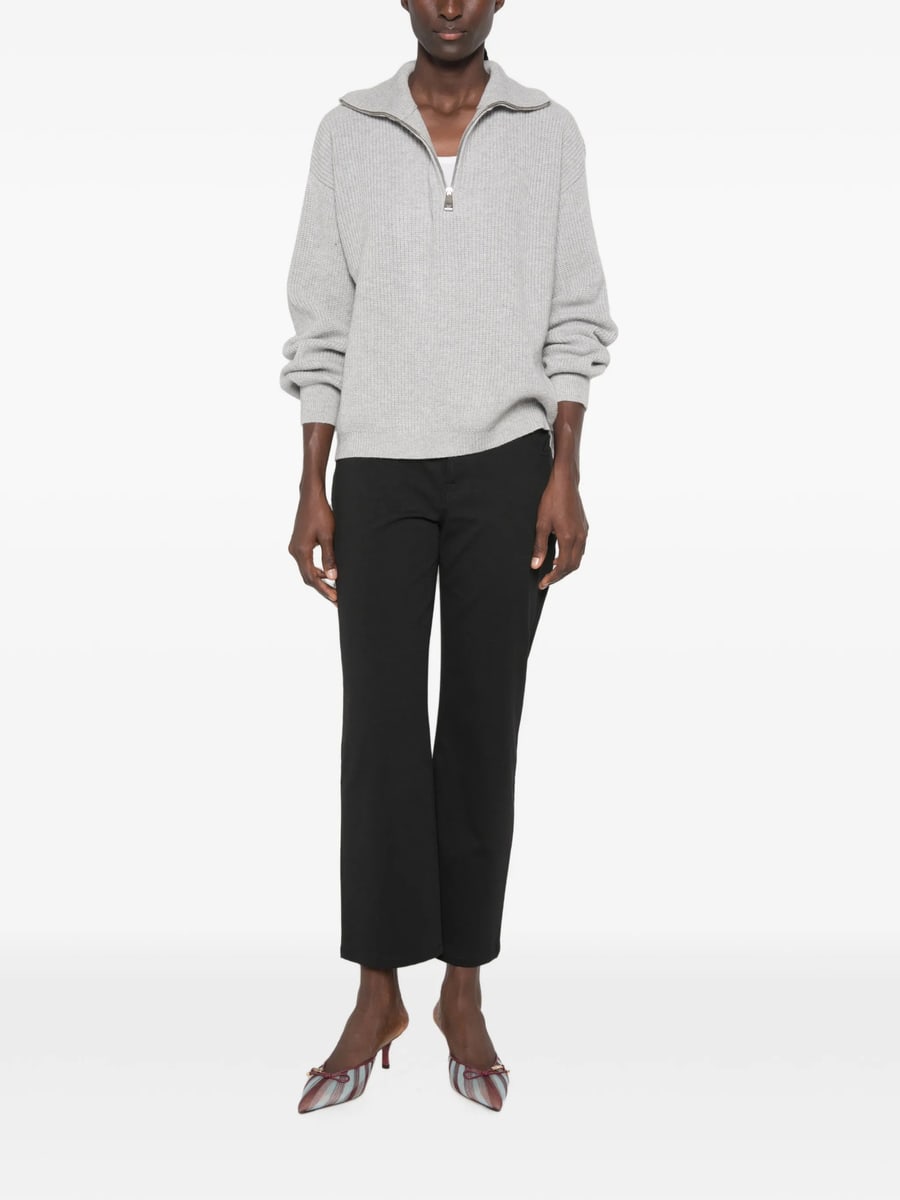 Malo Malo Ribbed-knit Half-zip Sweater, view 5