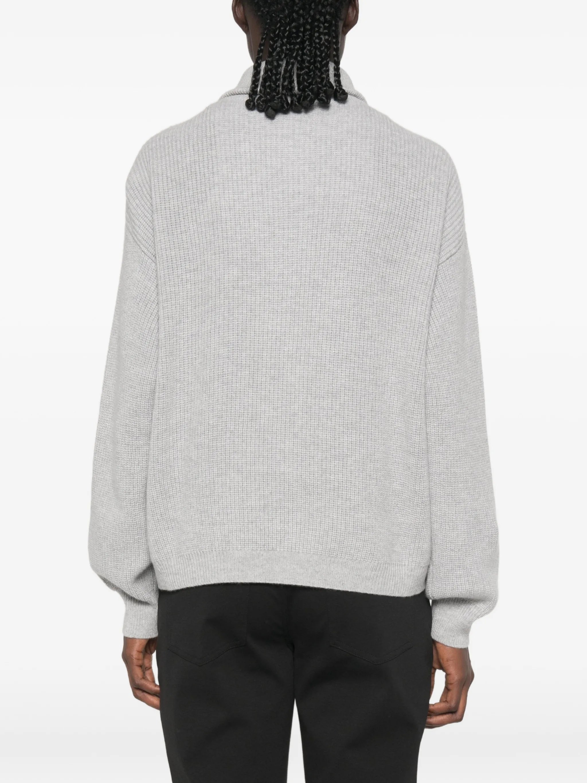 Malo Malo Ribbed-knit Half-zip Sweater, view 2