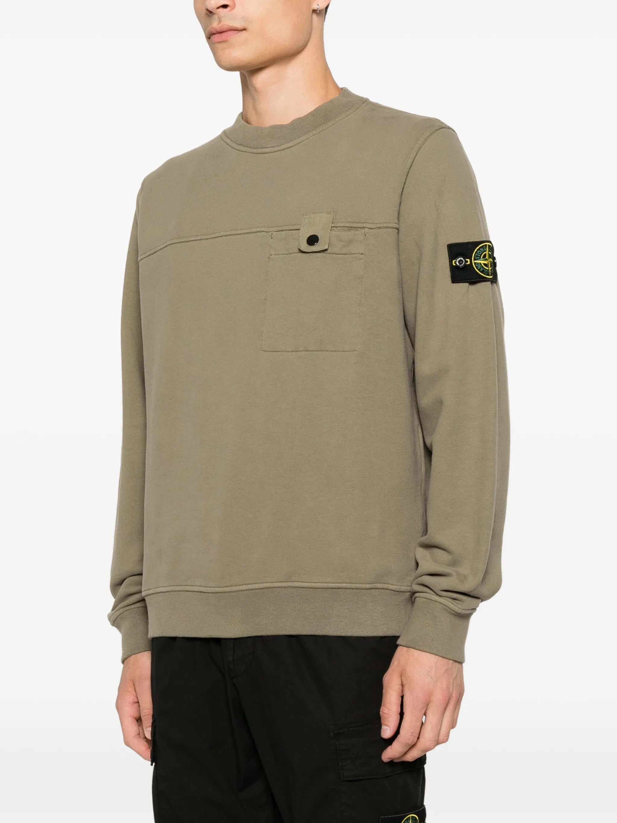 Stone Island Stone Island Logo-patch Chest-pocket Sweatshirt, view 2