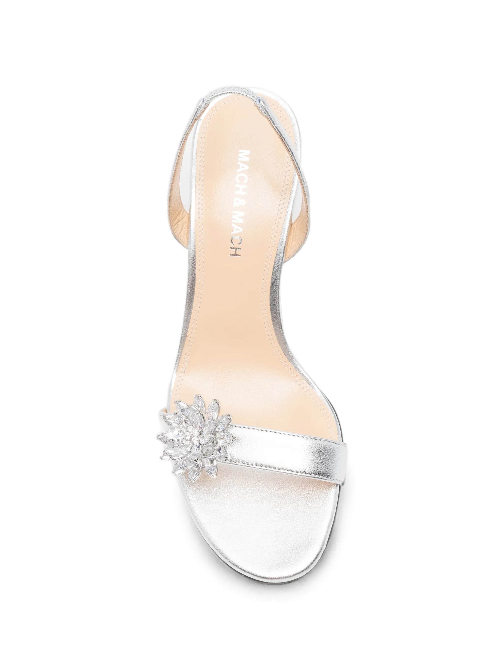 Mach & Mach Mach & Mach Crystal-embellished Leather Sandals, view 2