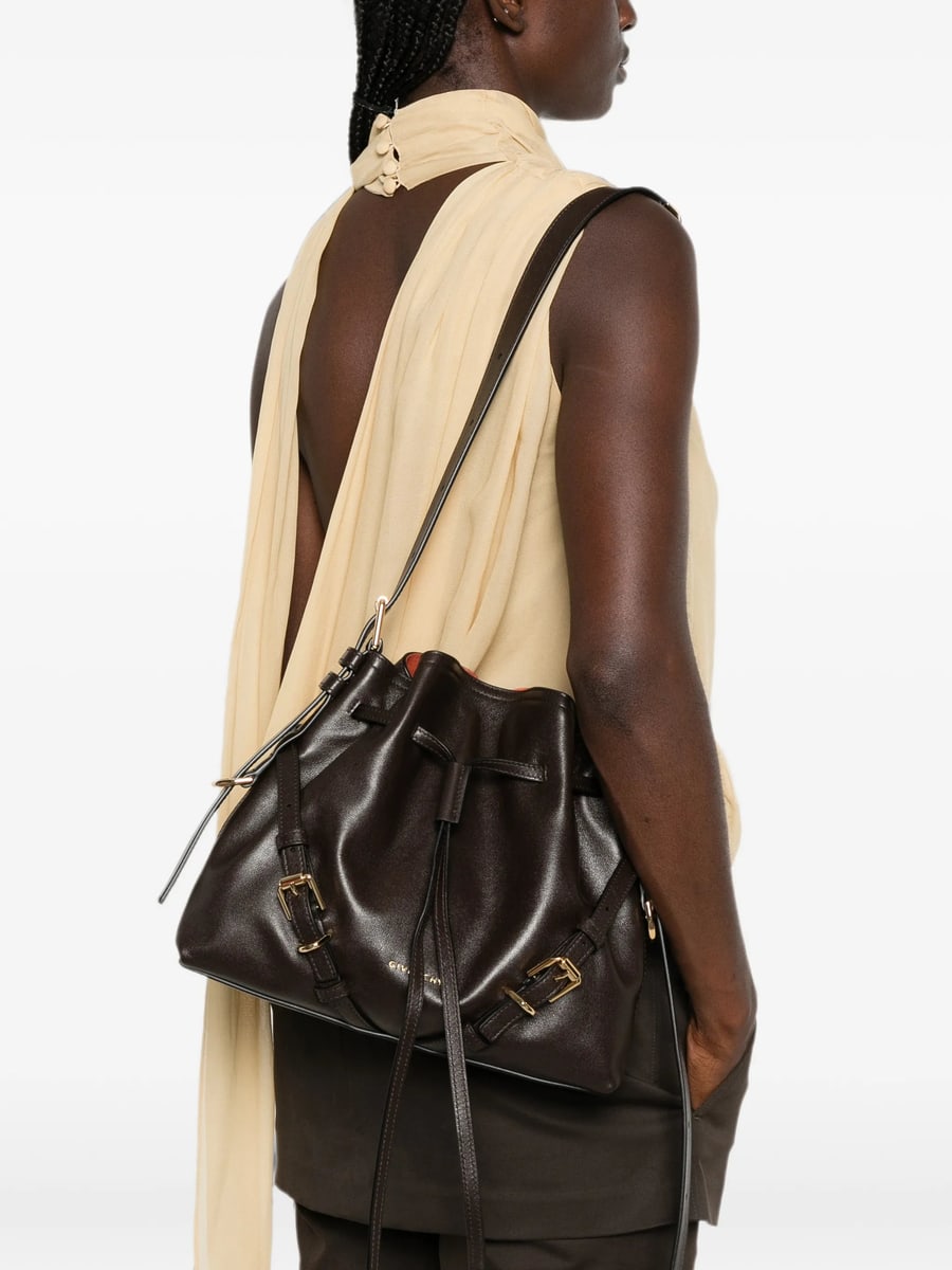 Givenchy Givenchy Small Voyou Leather Bucket Bag, view 3