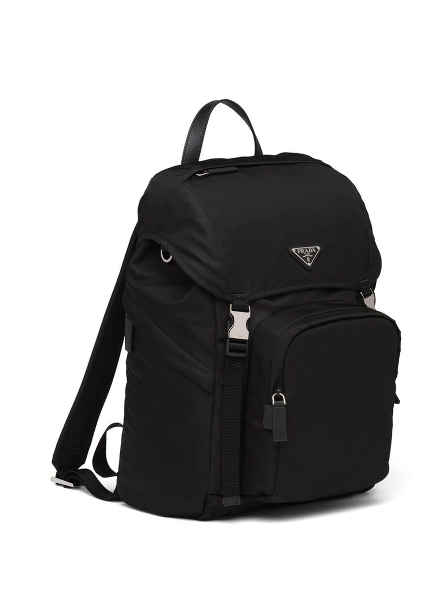 Prada Prada Re-Nylon Logo-plaque Backpack, view 4