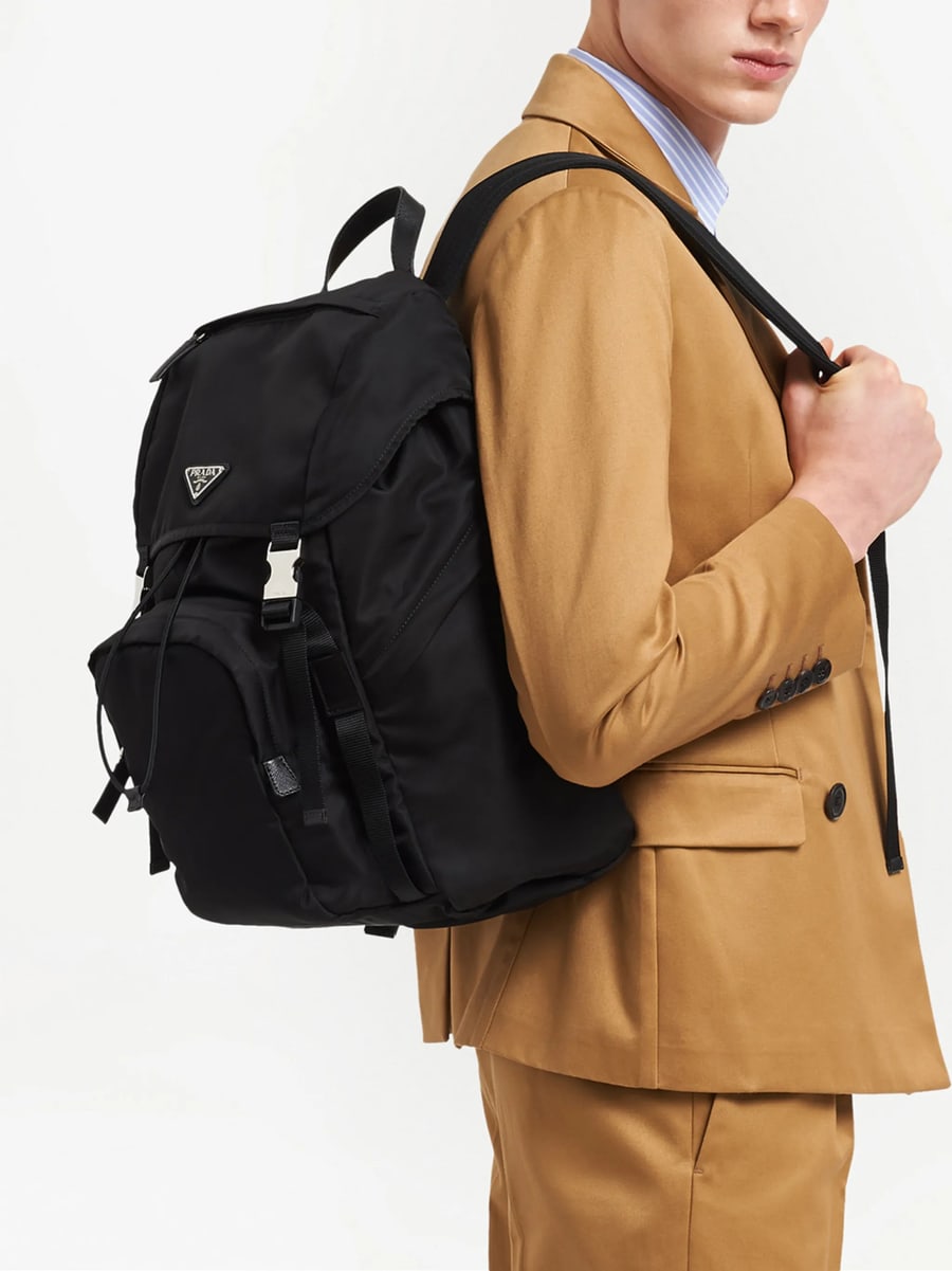 Prada Prada Re-Nylon Logo-plaque Backpack, view 6