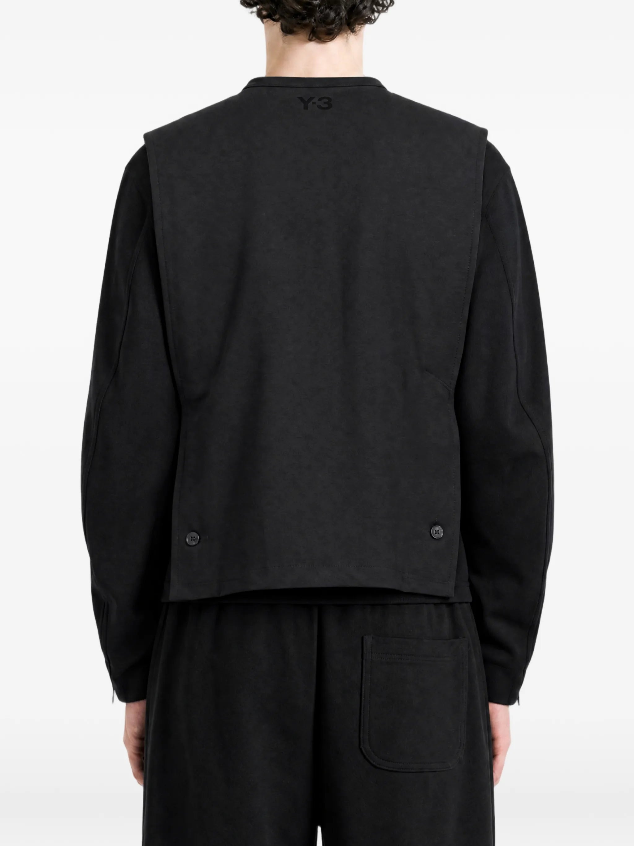 Y-3 Y-3 Double-breasted Collarless Jacket, view 2