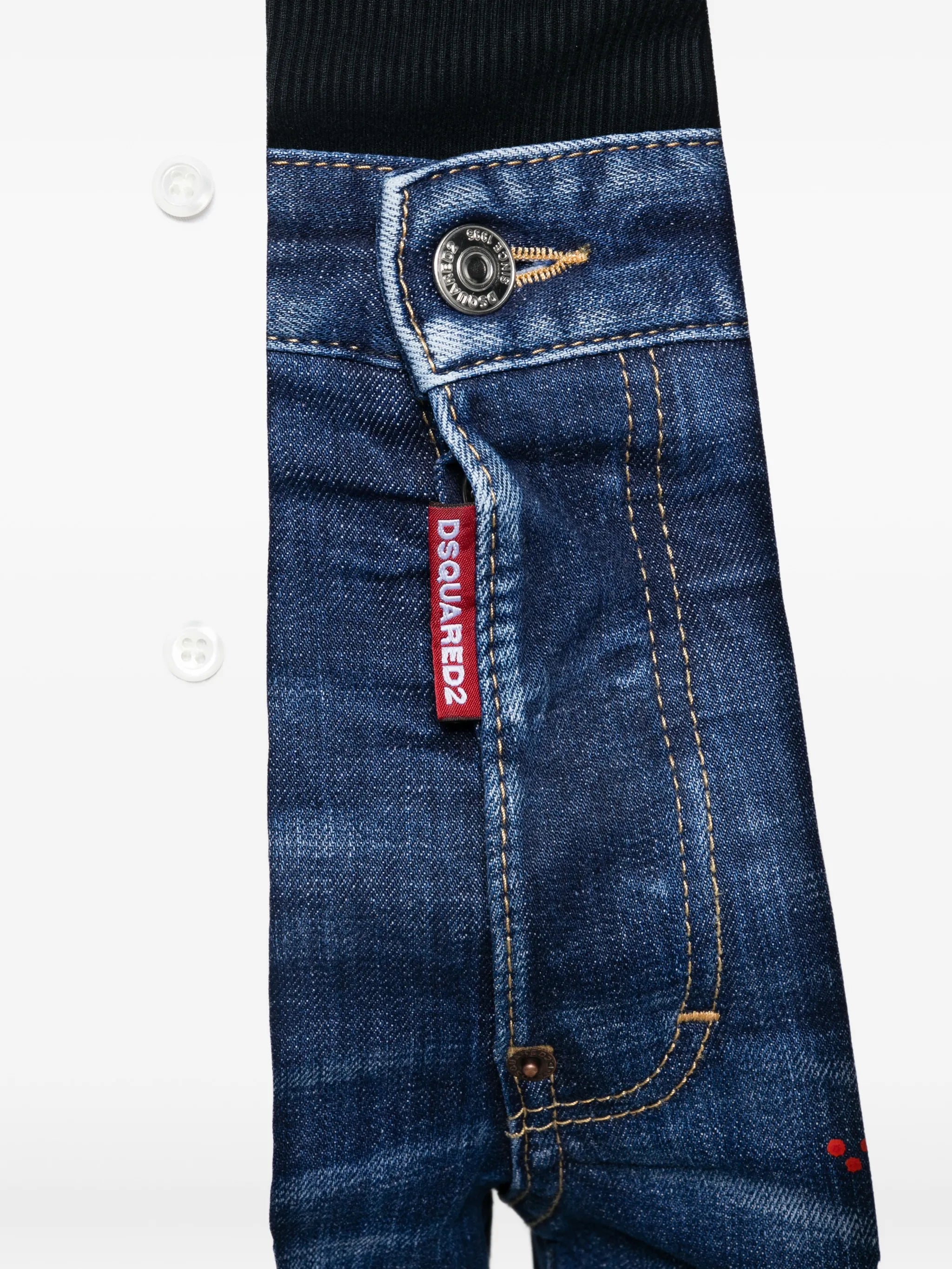 Dsquared2 Dsquared2 Skater Distressed Paint Jeans, view 2