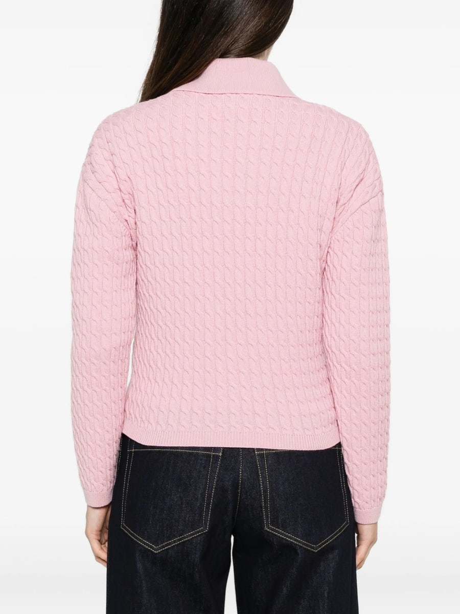 Patou Patou JP Cable-knit Polo Sweater, view 5