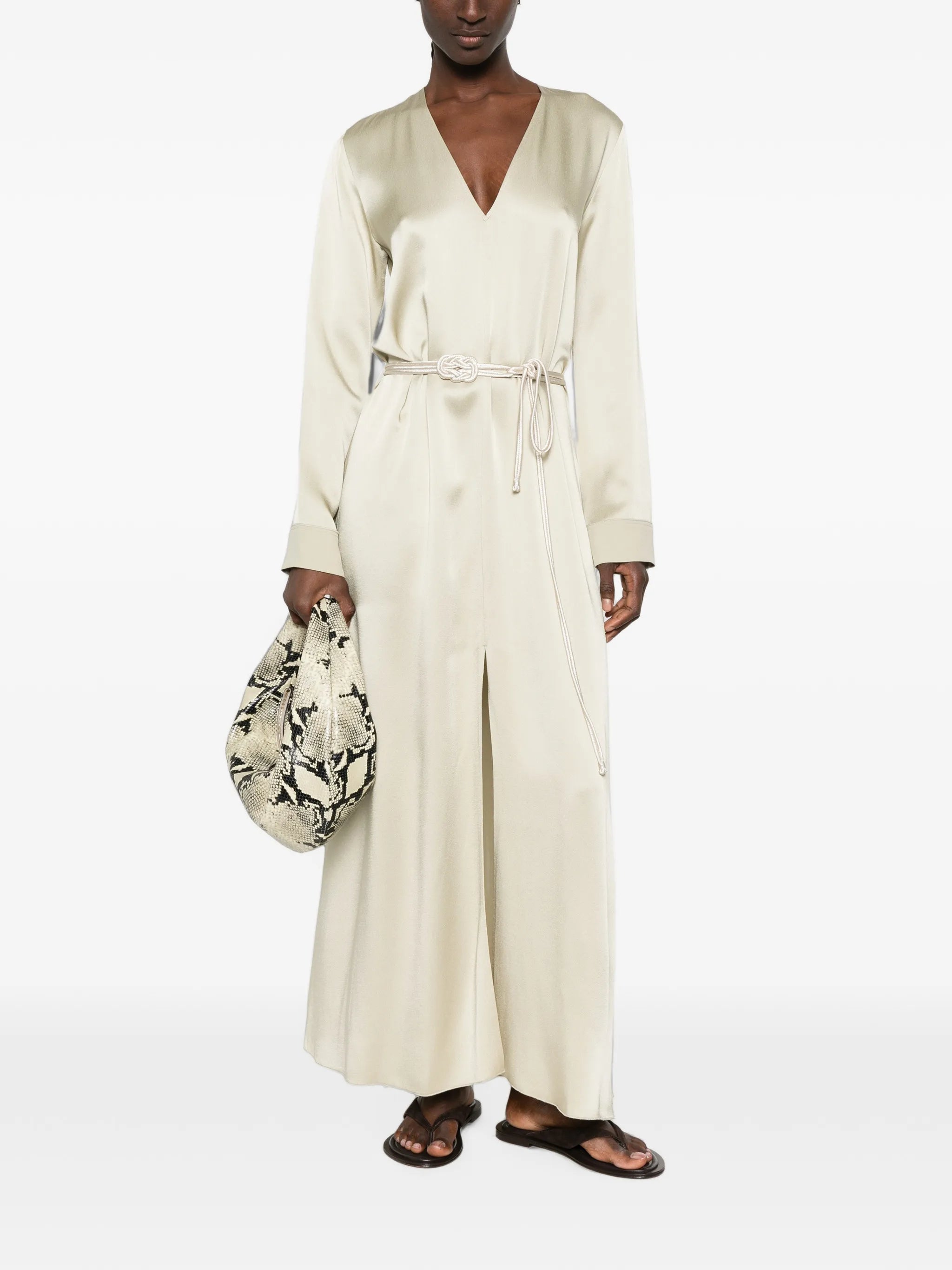 Forte_Forte Forte Forte Belted Satin-finish Maxi Dress, view 2