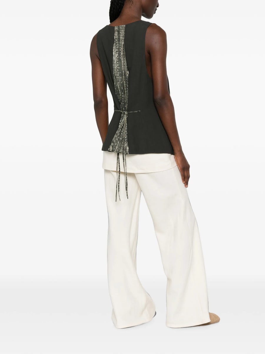 Ziggy Chen Ziggy Chen Patterned-panel Vest, view 4