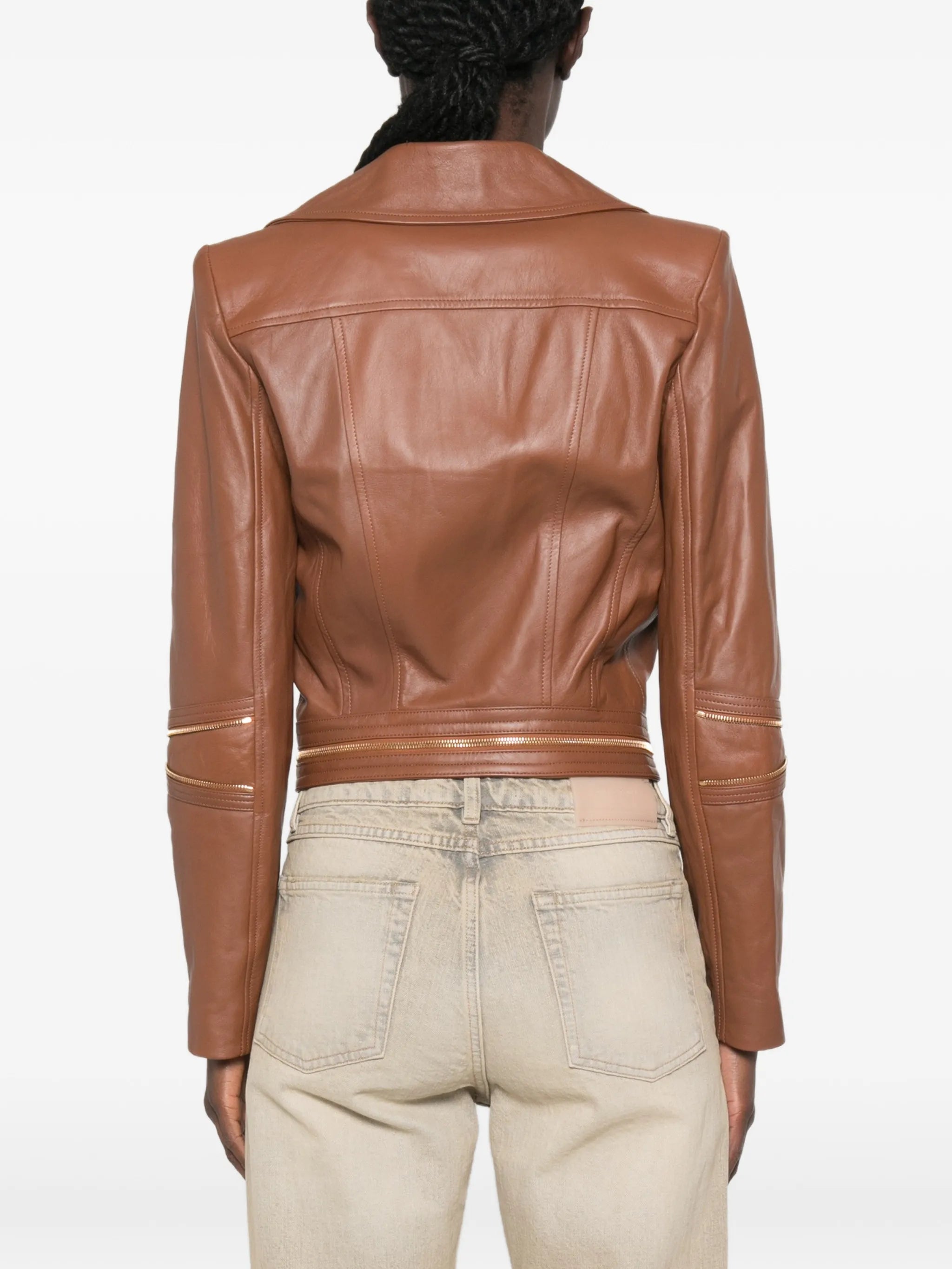 Elisabetta Franchi Elisabetta Franchi Leather Biker Jacket, view 2