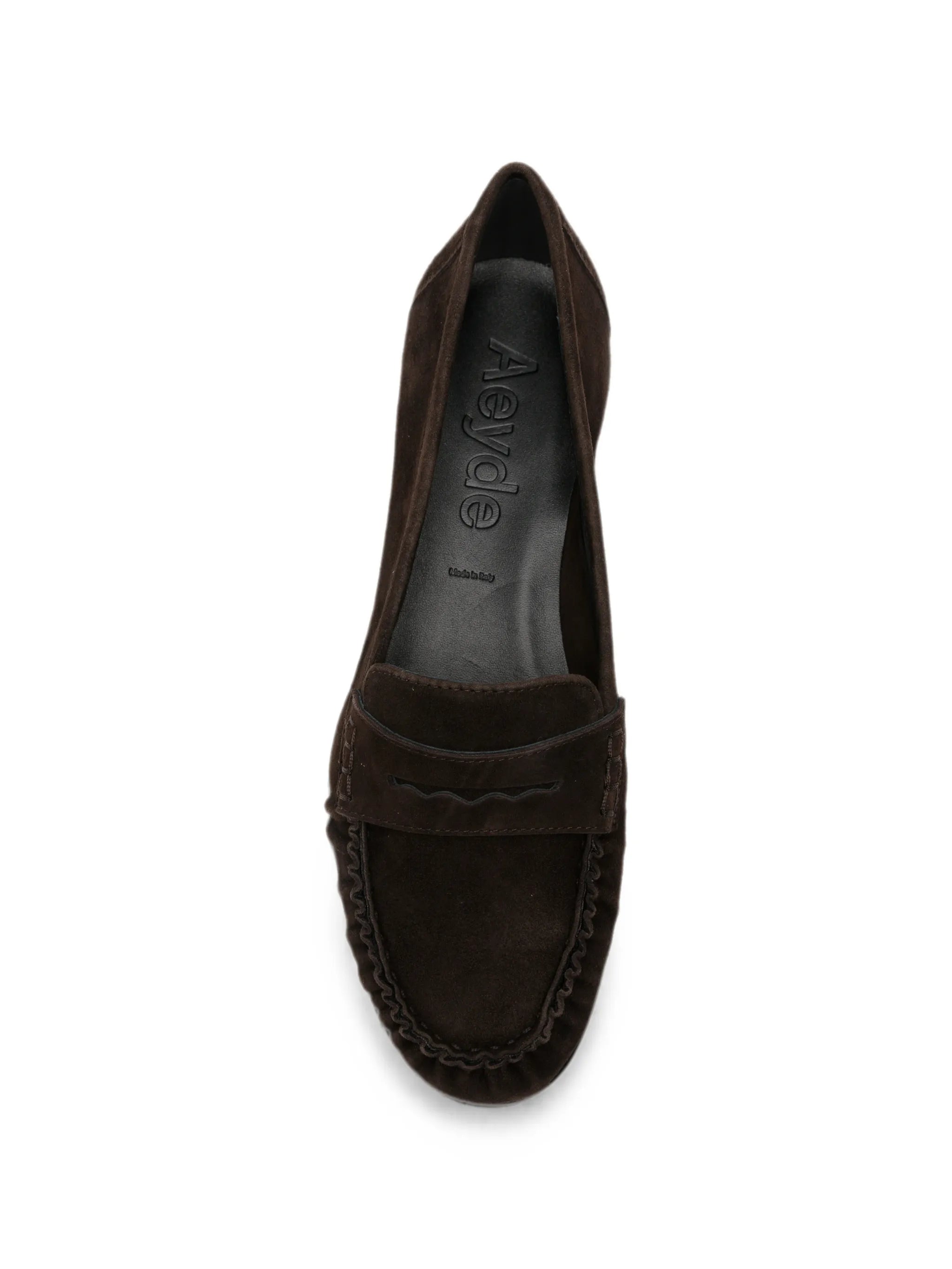 Aeyde Aeyde Aldous Suede Penny-slot Loafers, view 2