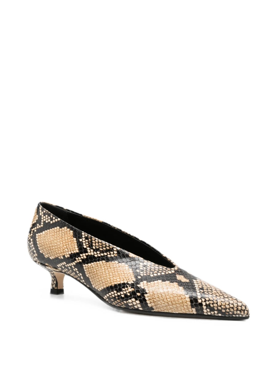 Aeyde Aeyde Clara Snake-effect Pointed-toe Pumps, view 4