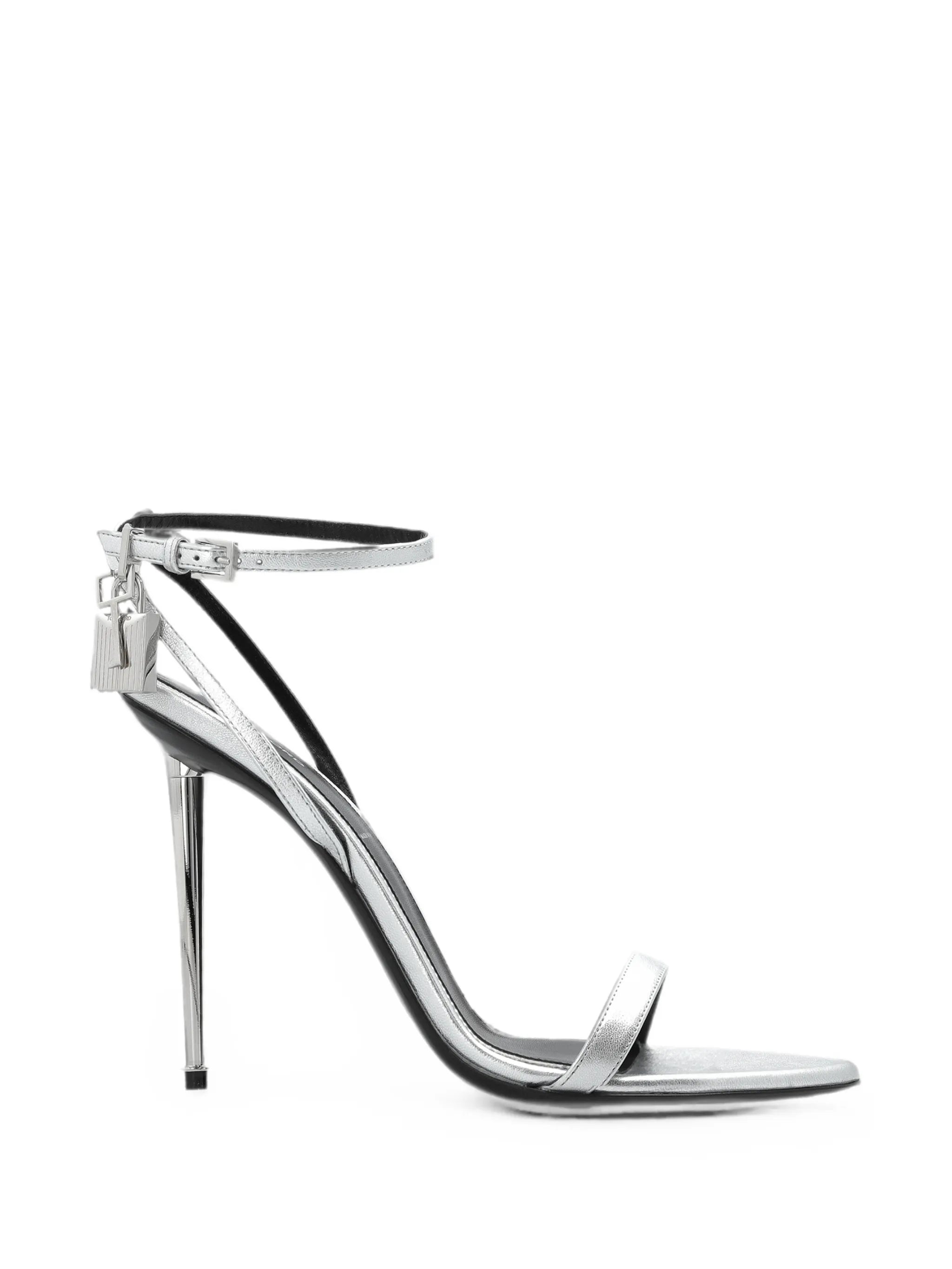 Tom Ford Tom Ford Padlock-embellished Metallic-effect Sandals