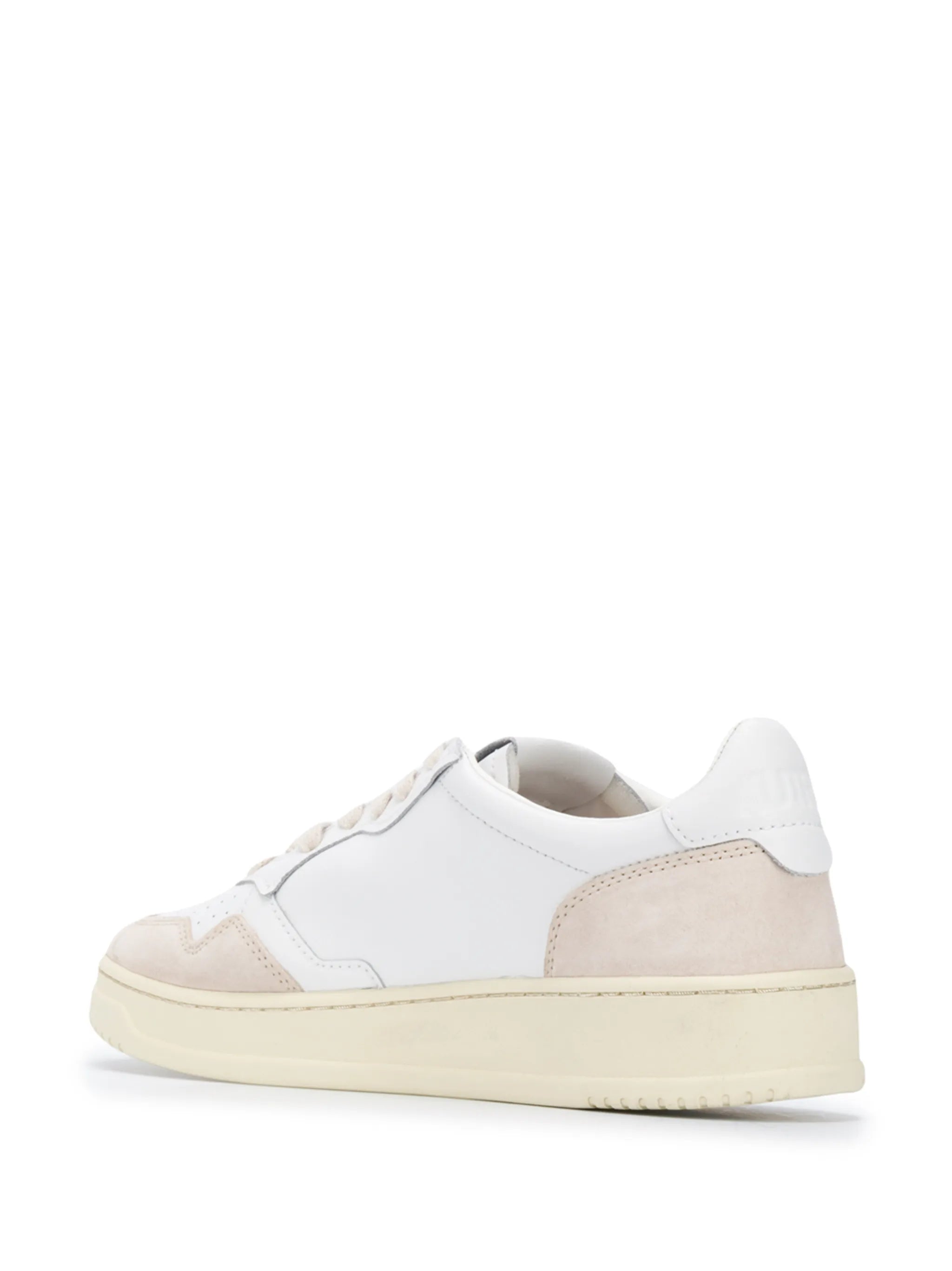 Autry Autry MEDALIST Low Sneakers In White Leather And Beige Suede, view 2