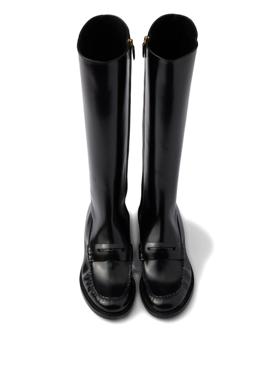 Prada Prada Brushed Leather Boots, view 3