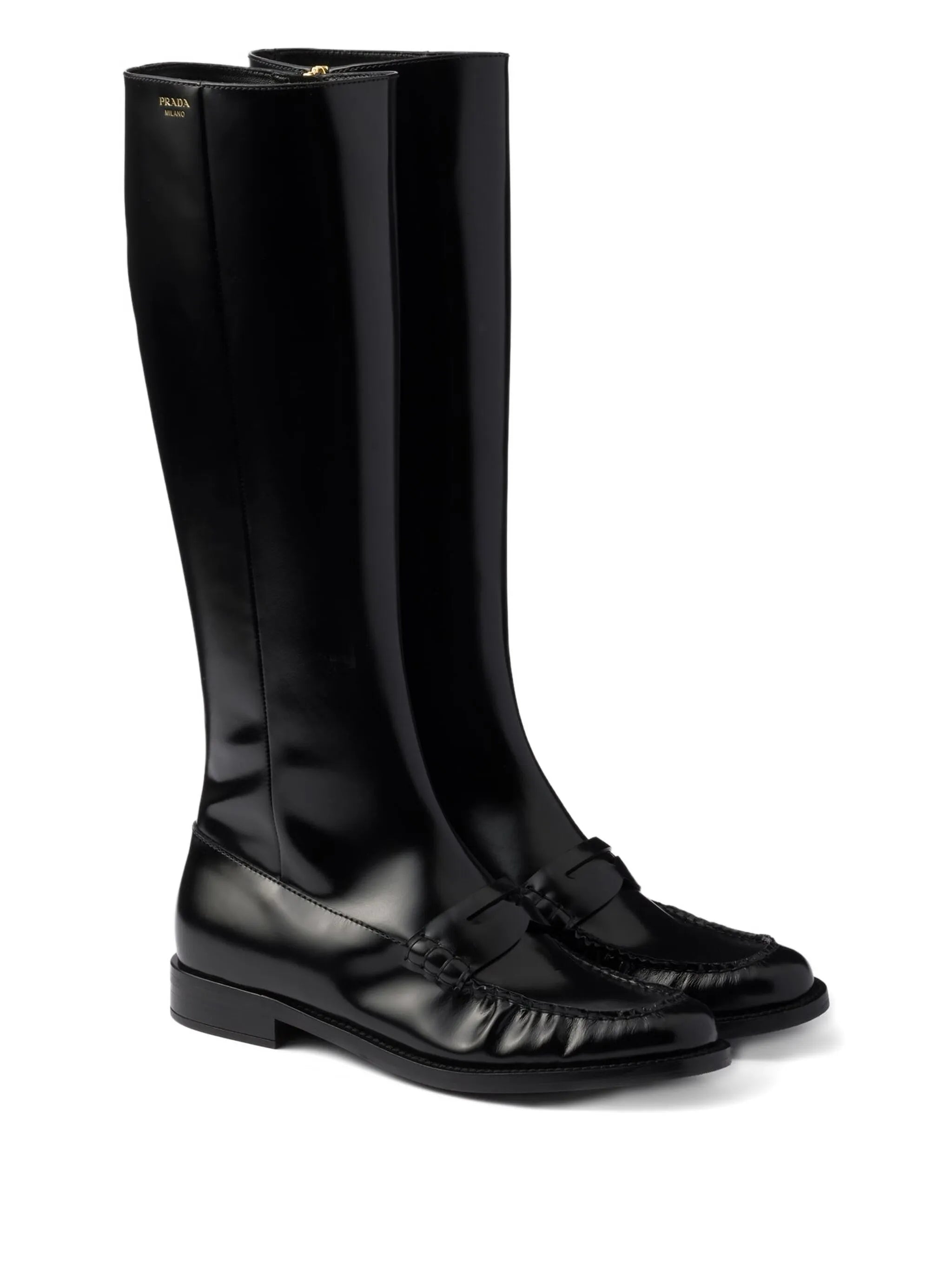 Prada Prada Brushed Leather Boots, view 2