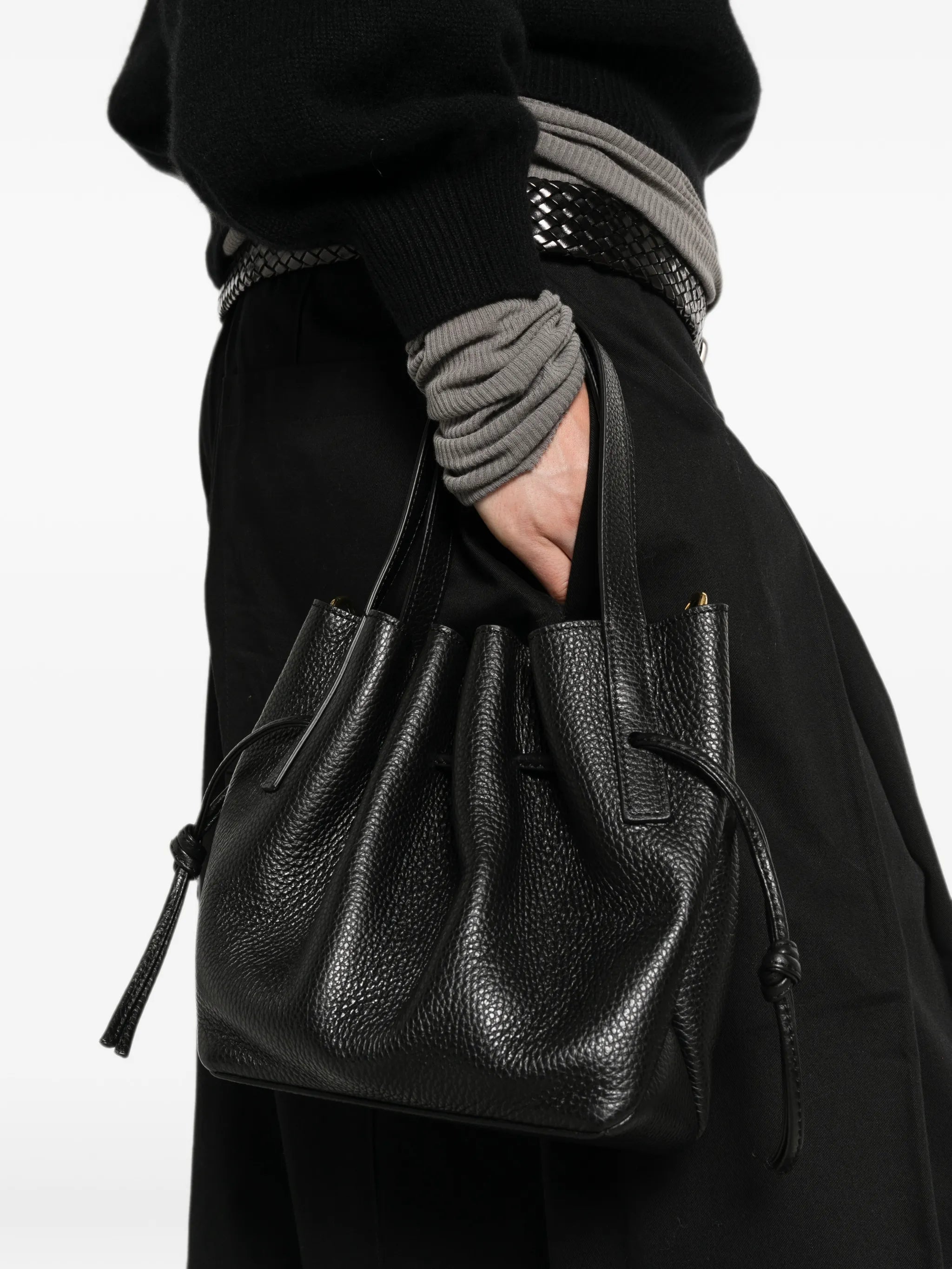 Yuzefi Yuzefi Mini Scallop Pebbled-leather Tote Bag, view 2