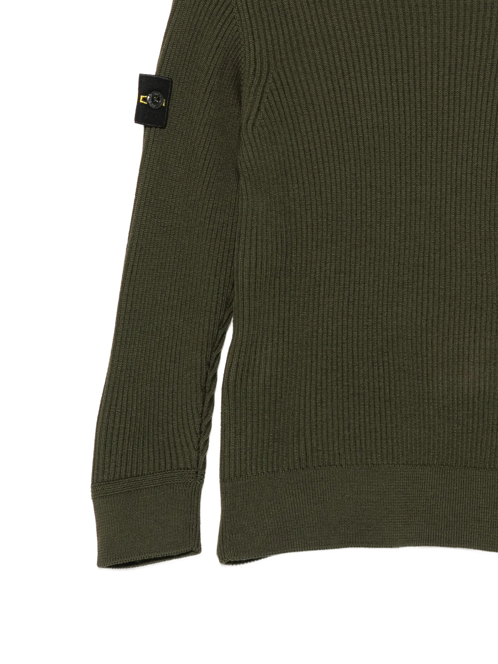 Stone Island Stone Island Compass-patch Ribbed Sweater, view 2