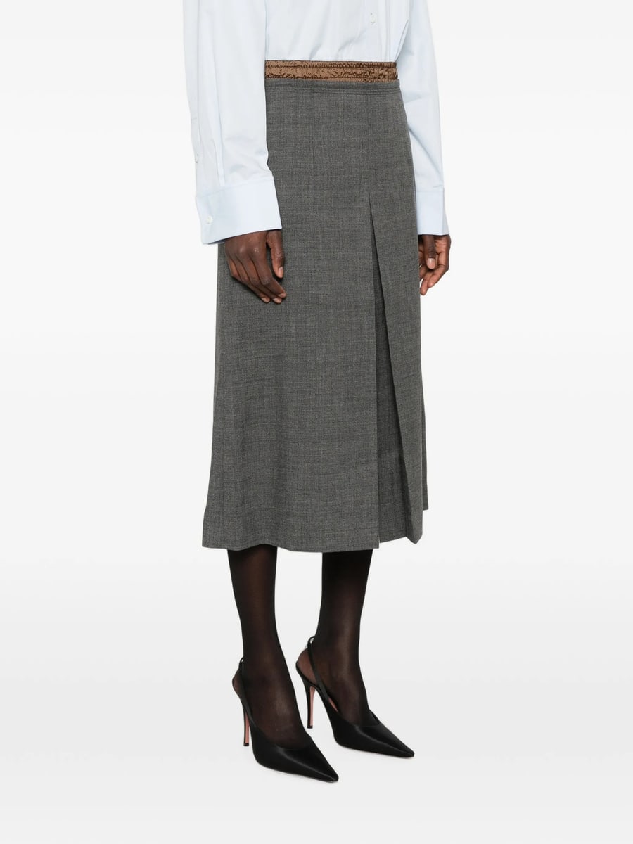 Prada Prada Pleated Wool Skirt, view 2