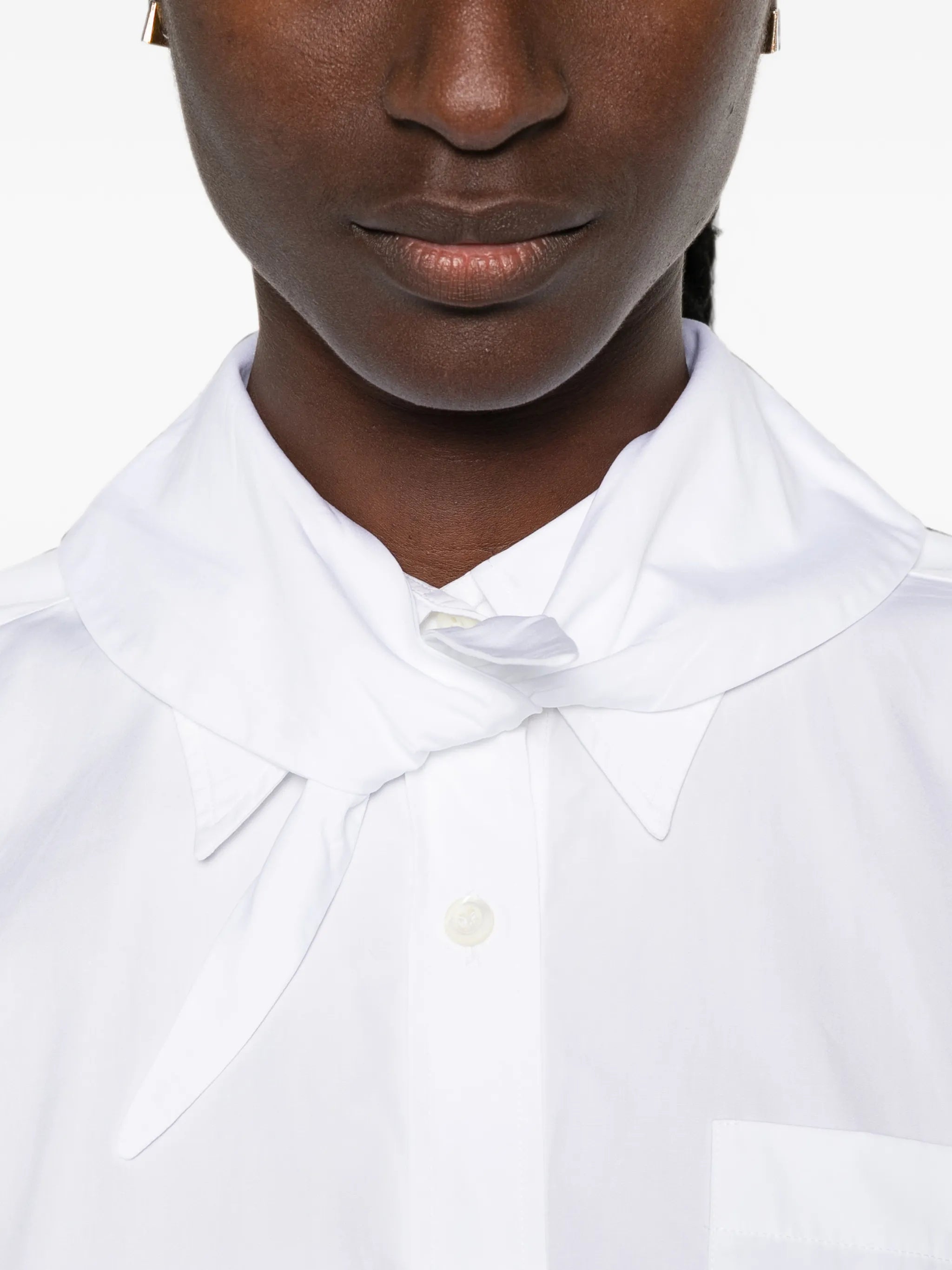 Prada Prada Scarf-detail Long-sleeve Shirt, view 2
