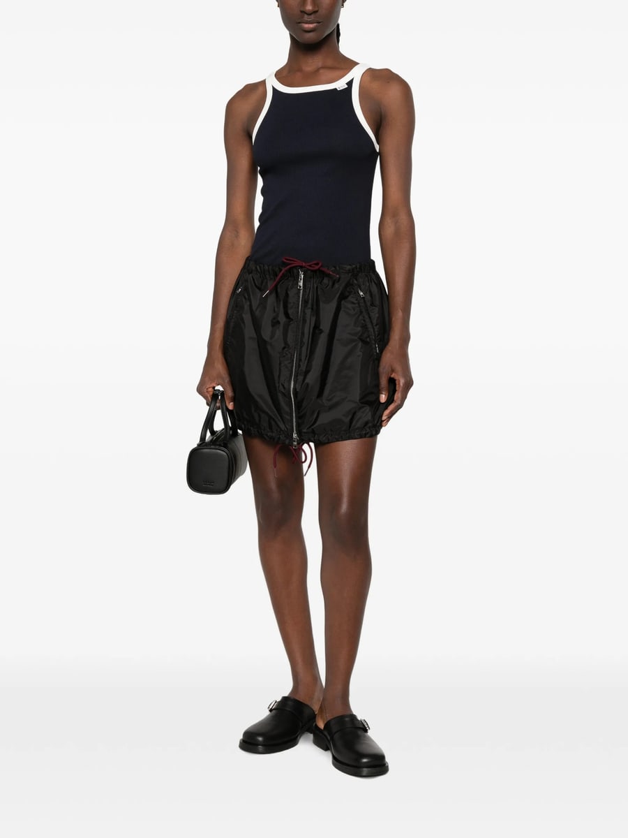 Prada Prada Mini Zip-up Bubble-hem Skirt, view 3