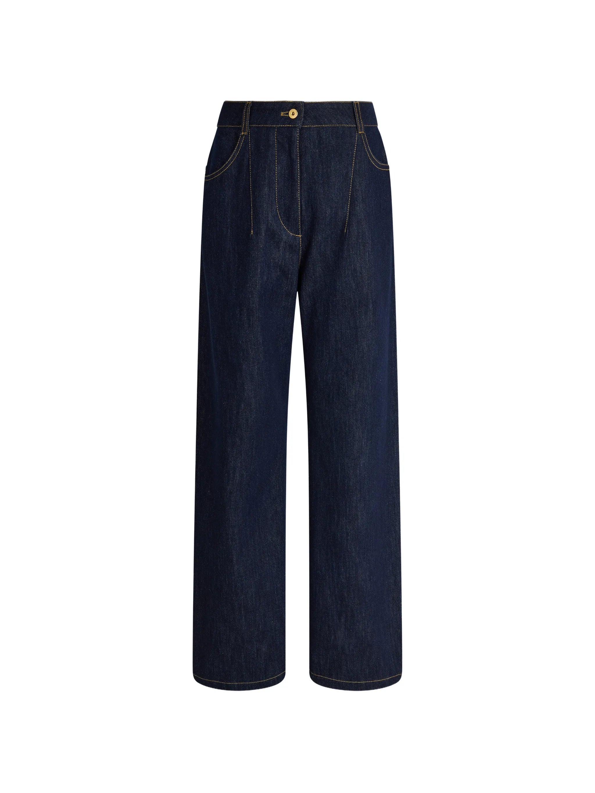 Patou Patou Boyfriend Contrast-stitch Wide-leg Jeans