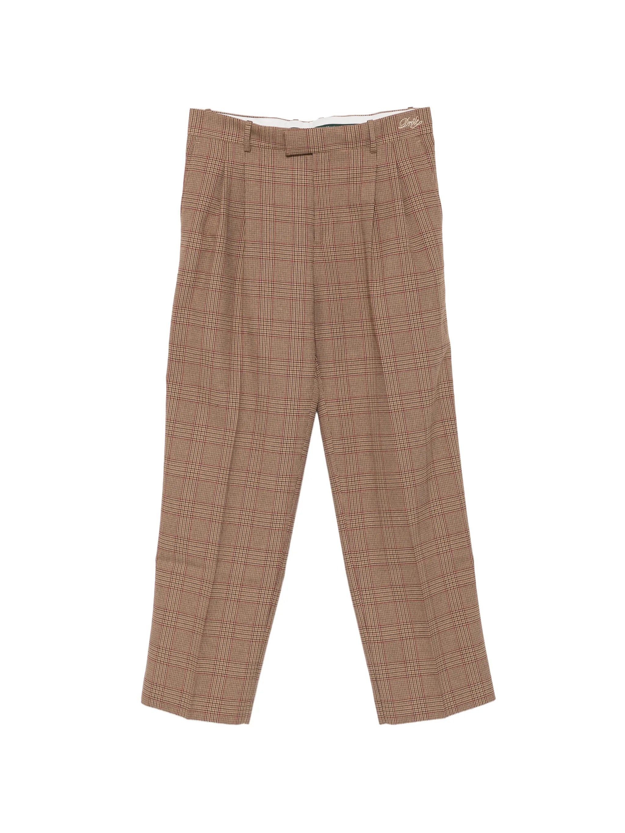 Drole De Monsieur Drole De Monsieur Check-pattern Pleated Trousers