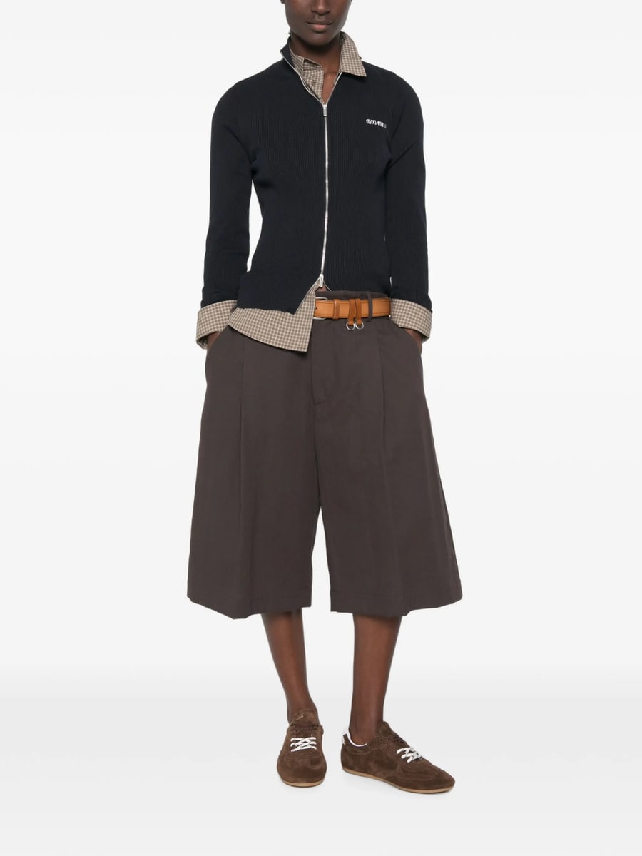 Miu Miu Miu Miu Logo-embroidered Zip-up Cardigan, view 4