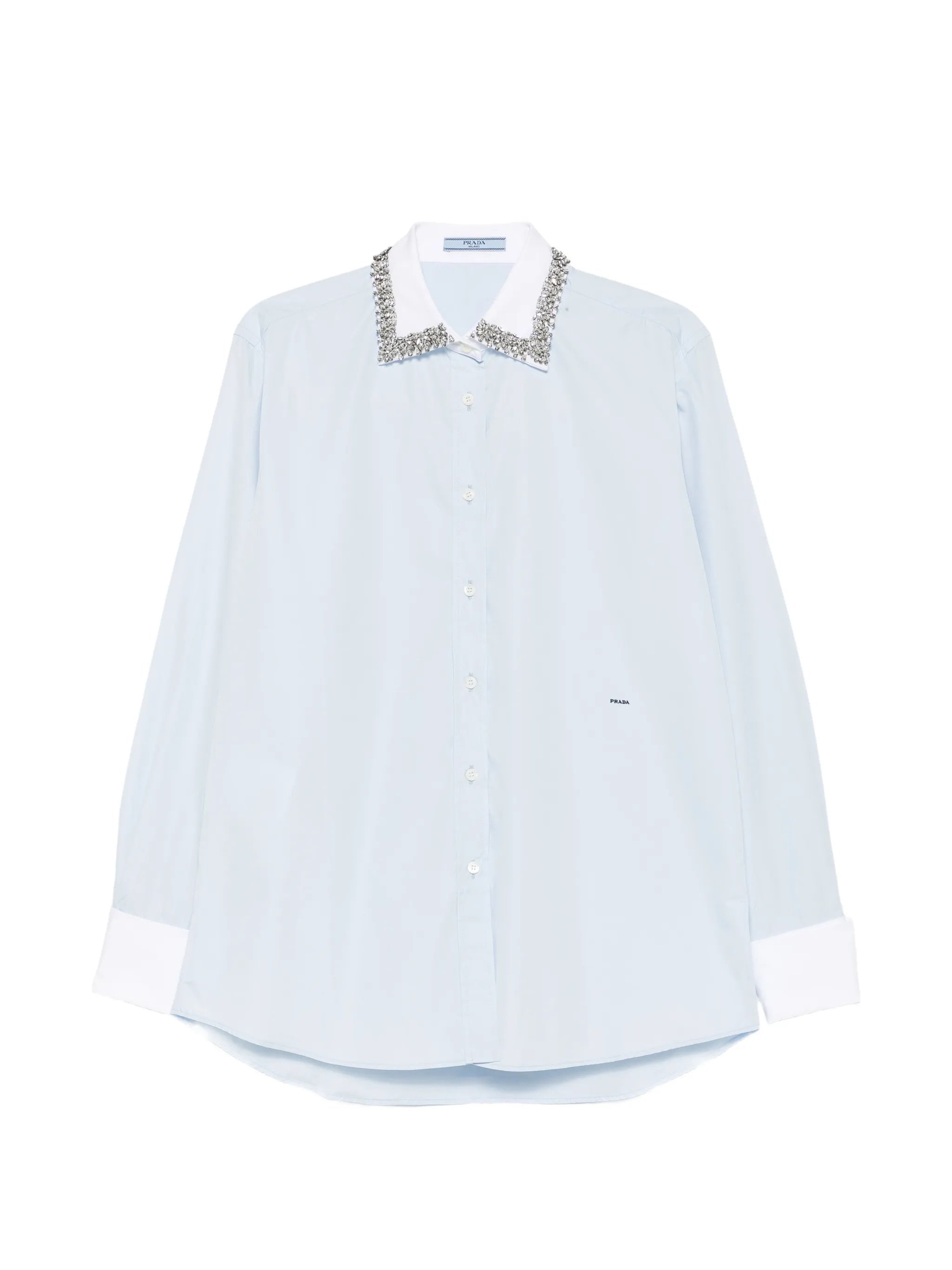 Prada Prada Crystal-embellished Poplin Shirt