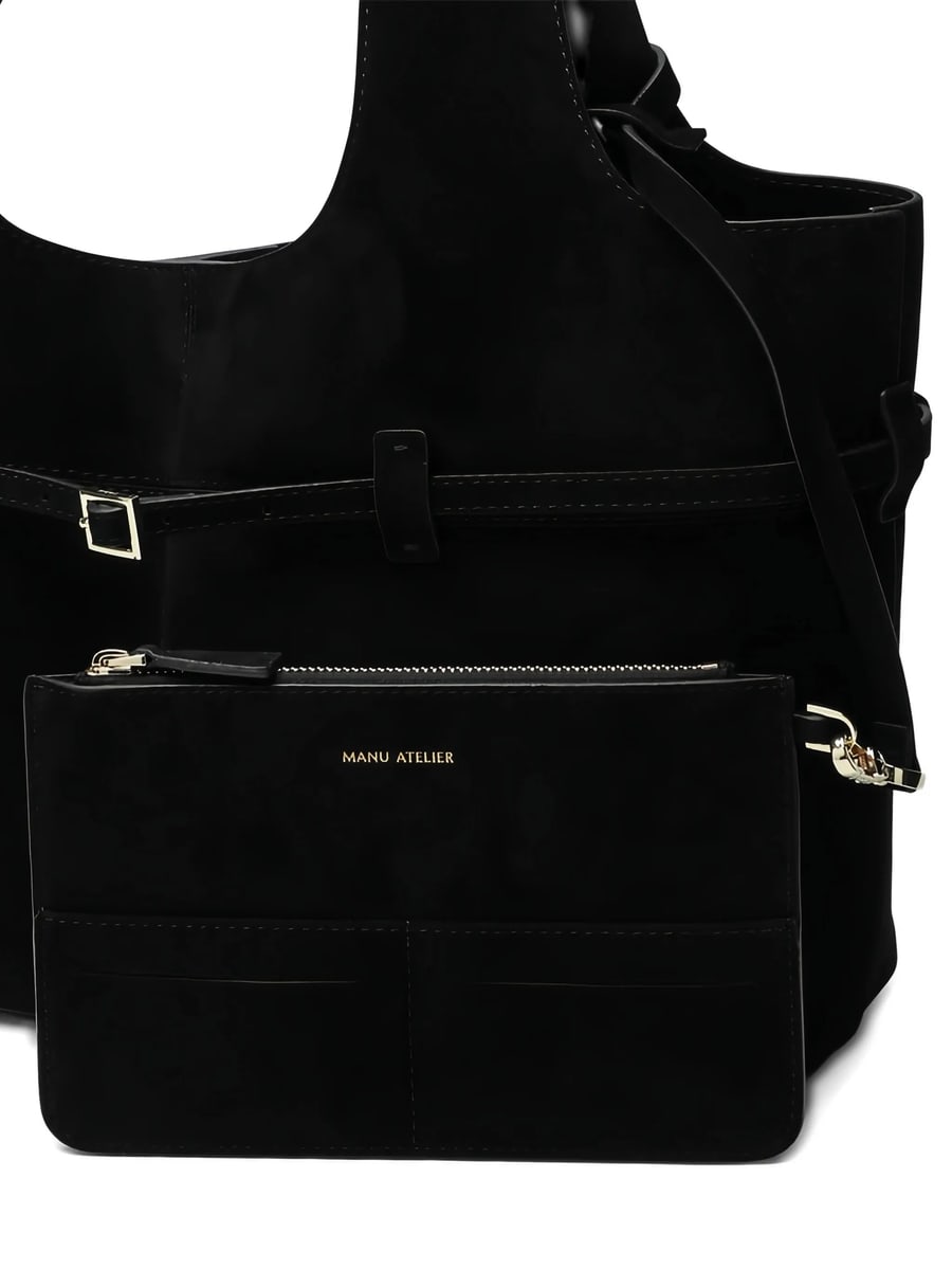 Manu Atelier Manu Atelier Cambon Cabas Suede Tote Bag, view 6