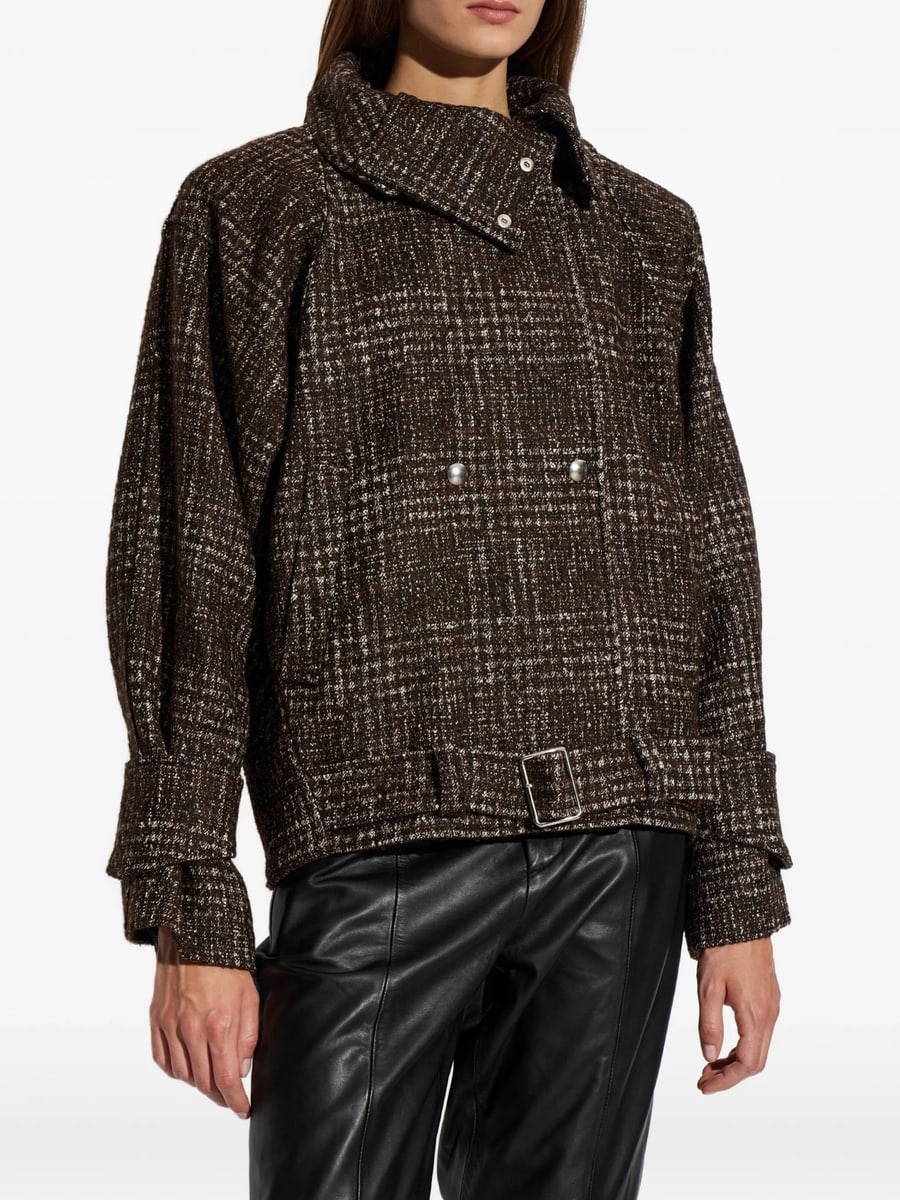 Iro Iro Check-pattern Belted Jacket