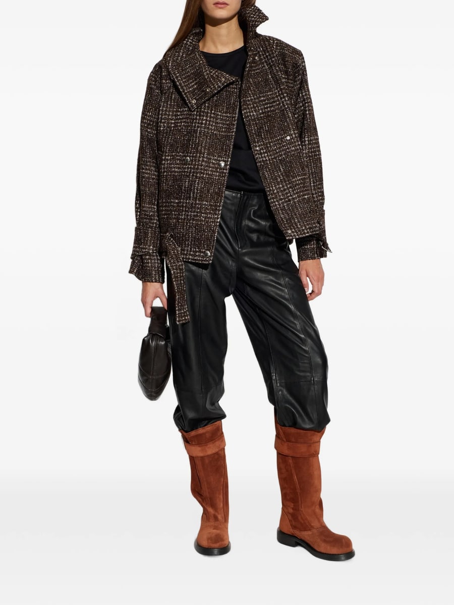 Iro Iro Check-pattern Belted Jacket, view 4