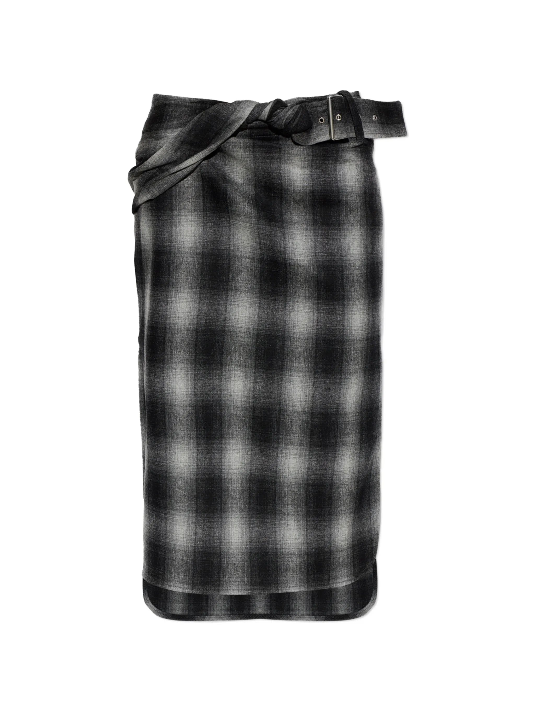 Iro Iro Nylane Check Belted Midi Skirt