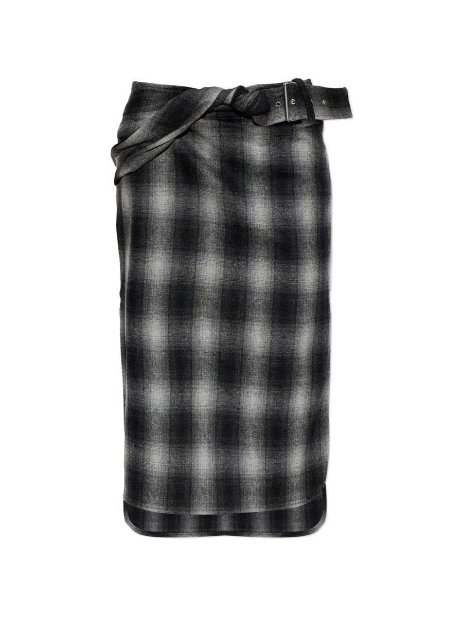 Iro Iro Nylane Check Belted Midi Skirt