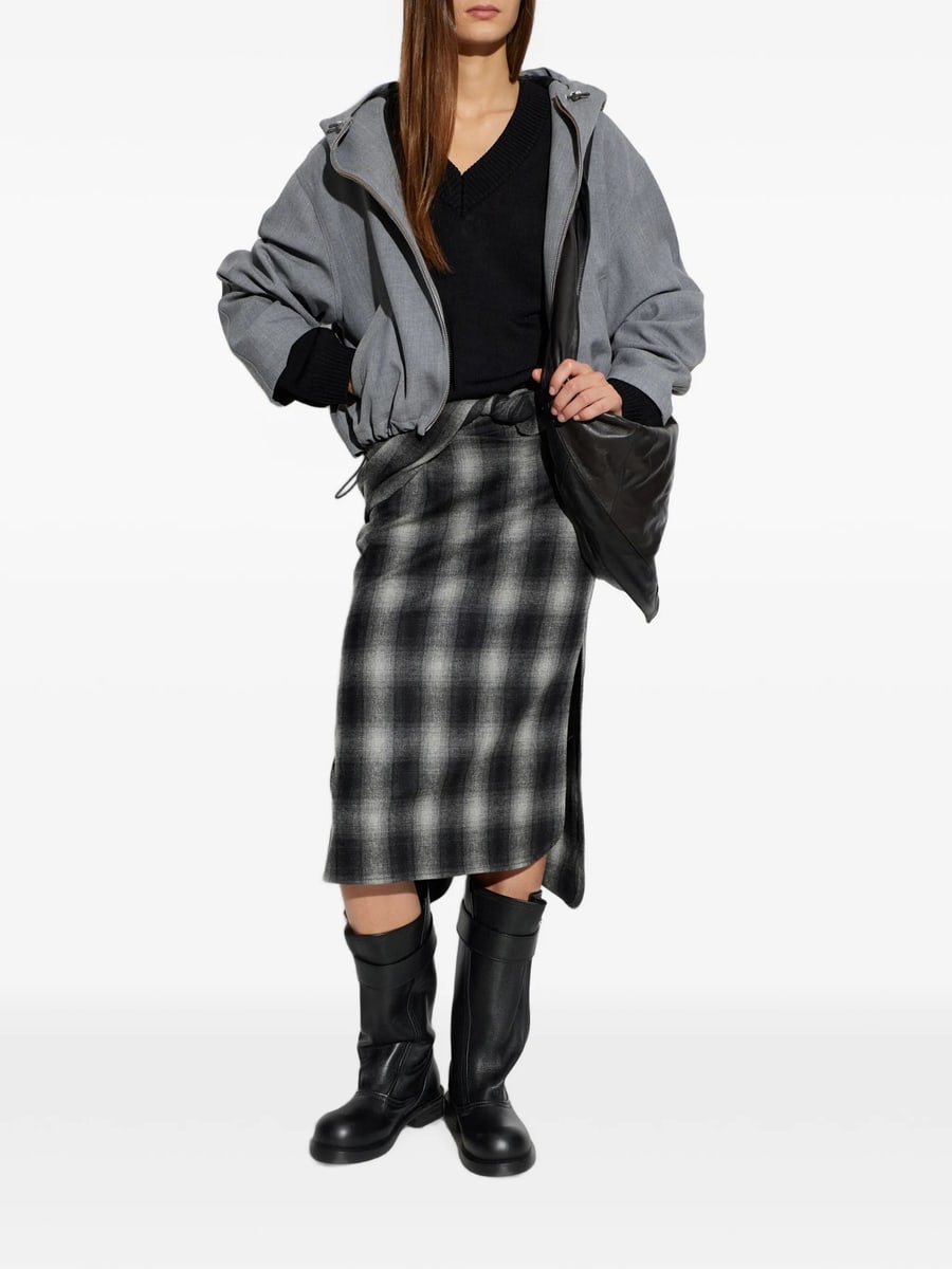 Iro Iro Nylane Check Belted Midi Skirt, view 2