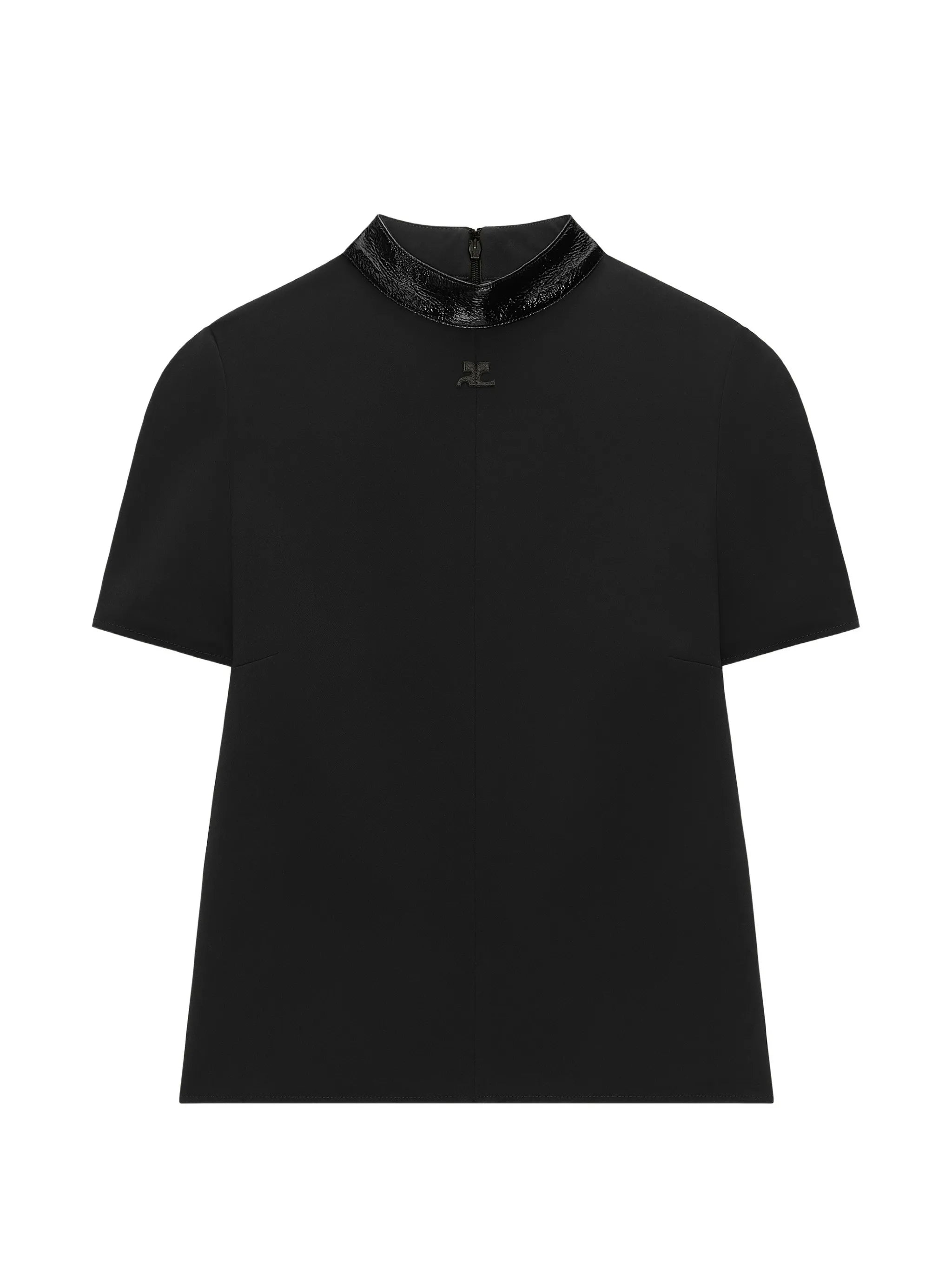 Courrèges Courrèges Vinyl-trimmed High-neck T-shirt