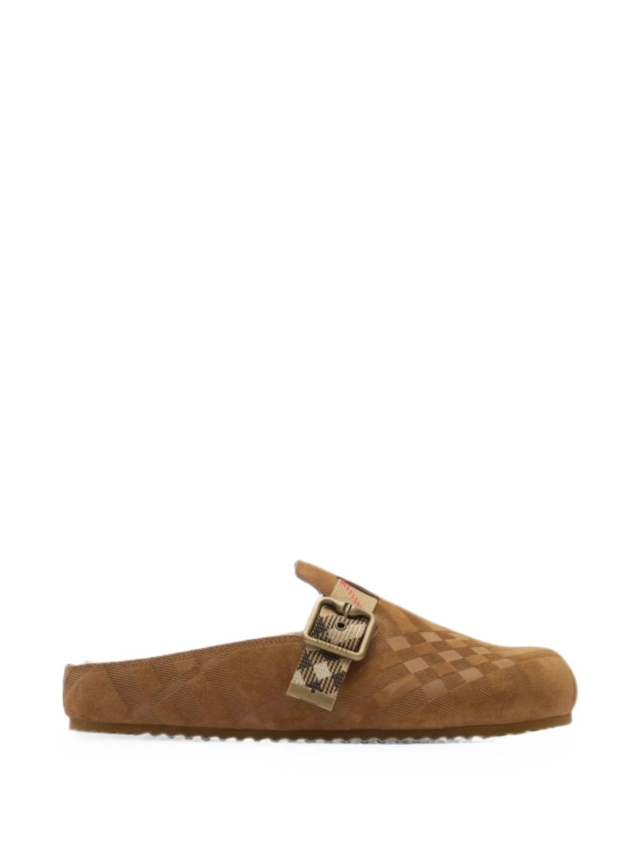 Burberry Burberry Urchin Check-pattern Buckle-fastening Flat Mules