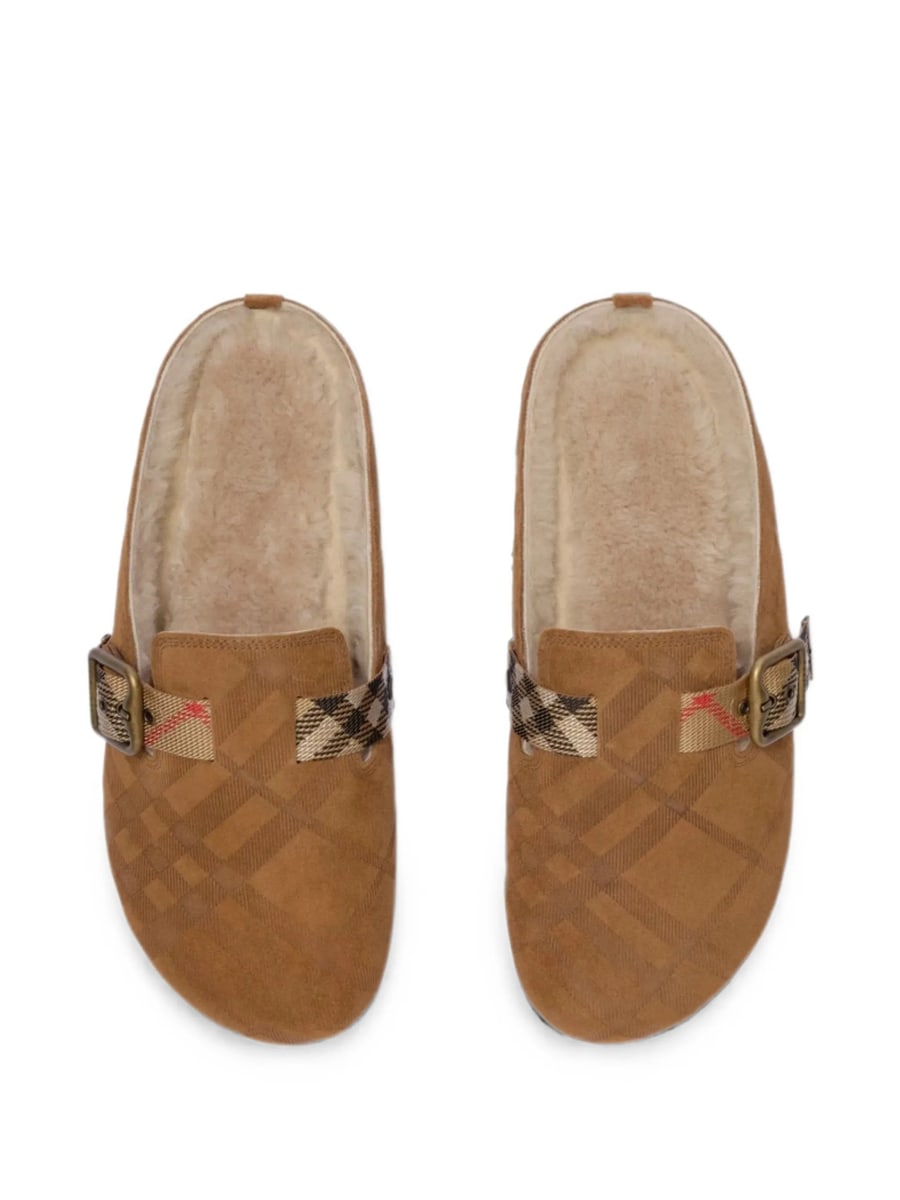 Burberry Burberry Urchin Check-pattern Buckle-fastening Flat Mules, view 2