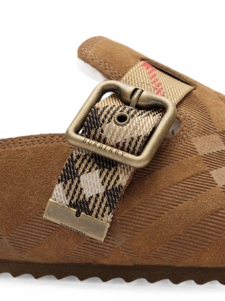 Burberry Burberry Urchin Check-pattern Buckle-fastening Flat Mules, view 5